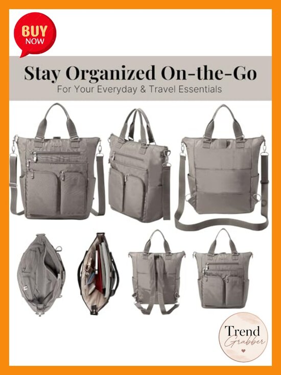 Convertible 3-in-1 Nylon Backpack Tote Crossbody RFID Blocking Luggage Sleeve main image 4